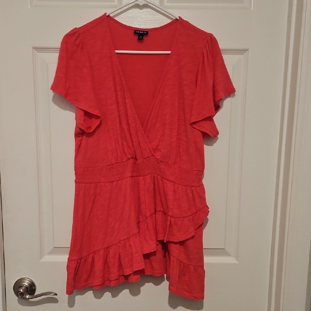 Torrid Pink Wrap Shirt